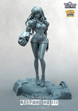 画像1: ナッツプラネット[T75035]1/24(75mm) ゴリラアームを装着したサイボーグ少女 ベルフォードMKIII