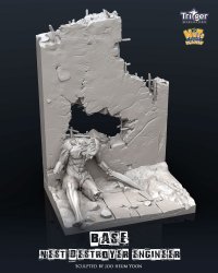 ナッツプラネット[TA35003]1/35 ネストデストロイヤーエンジニア用展示ベース 貫通弾で破壊した壁と化物