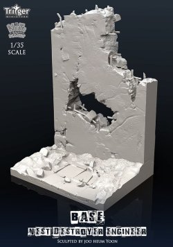 画像4: ナッツプラネット[TA35003]1/35 ネストデストロイヤーエンジニア用展示ベース 貫通弾で破壊した壁と化物