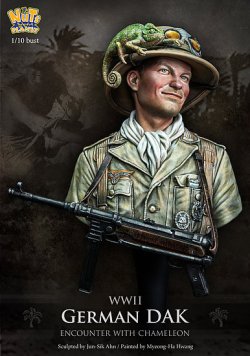 画像2: ナッツプラネット[NP-B015]1/10 WWII独 ドイツアフリカ軍団 兵士の帽子に留まるカメレオン