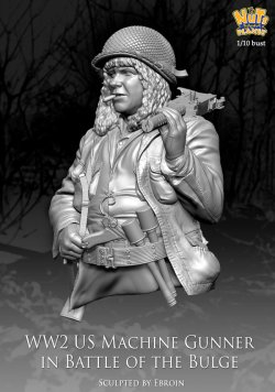 画像4: ナッツプラネット[NP-B045]1/10 WWII 胸像 アメリカ陸軍M1919機関銃射撃手 バルジの戦い1944