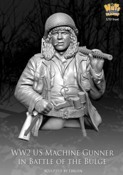 画像5: ナッツプラネット[NP-B045]1/10 WWII 胸像 アメリカ陸軍M1919機関銃射撃手 バルジの戦い1944