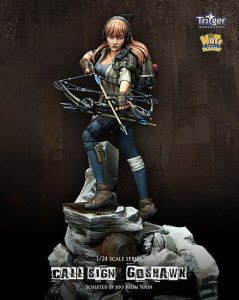 画像1: ナッツプラネット[T75017]1/24 弓を構える女斥候 コールサインはゴロホーク (1)