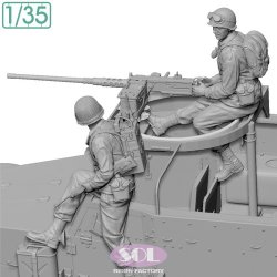画像3: SOL MODEL[MM1005]1/35 WWII アメリカ陸軍 野戦無線通信兵&M3A1ハーフトラック機関銃手セット(2体入)
