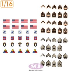 画像1: SOL MODEL[MM1008]1/16 WWII アメリカ陸軍 記章デカールセット＃4