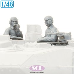 画像1: SOL MODEL[MM1016]1/48 現用 ドイツ レオパルト2 A7V主力戦車 戦車兵&MG3対空機関銃キューポラセット 2体入(タミヤ用)