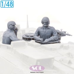 画像3: SOL MODEL[MM1016]1/48 現用 ドイツ レオパルト2 A7V主力戦車 戦車兵&MG3対空機関銃キューポラセット 2体入(タミヤ用)