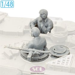 画像4: SOL MODEL[MM1016]1/48 現用 ドイツ レオパルト2 A7V主力戦車 戦車兵&MG3対空機関銃キューポラセット 2体入(タミヤ用)