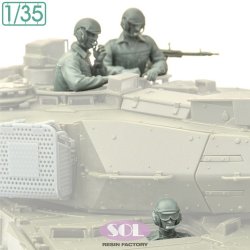 画像2: SOL MODEL[MM1026]1/35 現用 ドイツ レオパルト2 A7V主力戦車 戦車兵&MG3対空機関銃セット 3体入(タミヤ用)