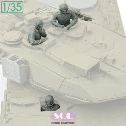 画像4: SOL MODEL[MM1026]1/35 現用 ドイツ レオパルト2 A7V主力戦車 戦車兵&MG3対空機関銃セット 3体入(タミヤ用)