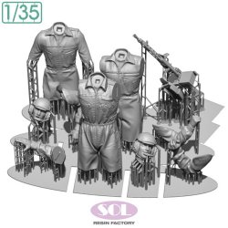 画像5: SOL MODEL[MM1026]1/35 現用 ドイツ レオパルト2 A7V主力戦車 戦車兵&MG3対空機関銃セット 3体入(タミヤ用)