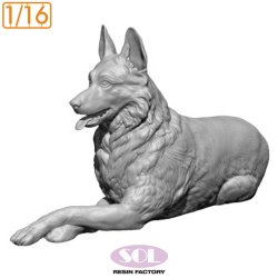 画像2: SOL MODEL[MM1031]1/16 伏せをしているジャーマン・シェパード