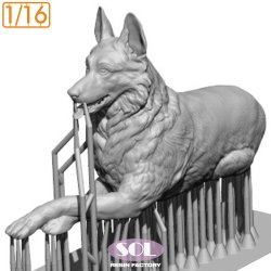 画像4: SOL MODEL[MM1031]1/16 伏せをしているジャーマン・シェパード
