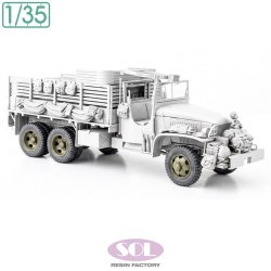 画像1: SOL MODEL[MM1034]1/35 WWII アメリカ 2 1/2トン6×6カーゴトラック 自重変形タイヤ(タミヤ用)