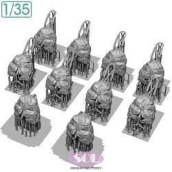 画像5: SOL MODEL[MM1047]1/35 WWII ドイツ M41型熱帯地用リュックサックセット(10個入)