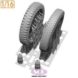 画像3: SOL MODEL[MM1049]1/16 WWII ドイツ Sd.Kfz.250/3軽装甲無線車 自重変形タイヤセット(ダスヴェルク用)