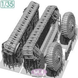 画像5: SOL MODEL[MM1054]1/35 WWII アメリカ M16対空自走砲 チェーン付自重変形タイヤ＆履帯セット(AFVクラブ用)