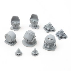 画像1: SOL MODEL[MM499]1/16 WWII ドイツ ボッシュライト/ノテックライト 前照灯セット(4個入/3Dプリント製)