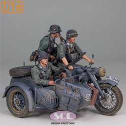 画像2: SOL MODEL[MM874]1/16 WWII ドイツ KS750軍用サイドカー(乗員3体付)