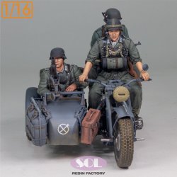画像3: SOL MODEL[MM874]1/16 WWII ドイツ KS750軍用サイドカー(乗員3体付)