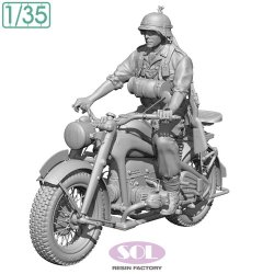 画像1: SOL MODEL[MM877]1/35 WWII ドイツ KS750軍用オートバイ(オートバイ兵付)