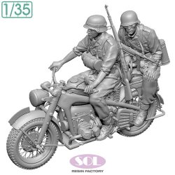 画像1: SOL MODEL[MM878]1/35 WWII ドイツ KS750軍用オートバイ(乗員2体付)