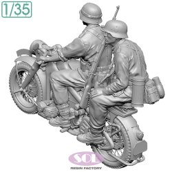 画像4: SOL MODEL[MM878]1/35 WWII ドイツ KS750軍用オートバイ(乗員2体付)