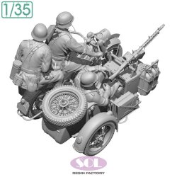 画像2: SOL MODEL[MM879]1/35 WWII ドイツ KS750軍用サイドカー(乗員3体付)