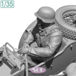 画像2: SOL MODEL[MM883]1/35 WWII ドイツ KS750軍用サイドカーに乗る将校(SOL MODEL用)