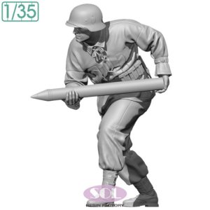 画像1: SOL MODEL[MM896]1/35 WWII ドイツ 対戦車砲兵 装填手1 (1)