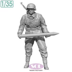 画像1: SOL MODEL[MM897]1/35 WWII ドイツ 対戦車砲兵 装填手2 (1)