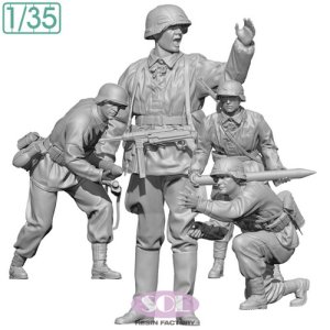 画像1: SOL MODEL[MM899]1/35 WWII ドイツ 対戦車砲兵チームセット(4体入) (1)