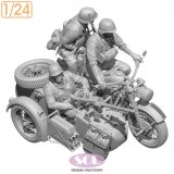 SOL MODEL[MM907]1/24 WWII ドイツ KS750軍用サイドカー(乗員3体付)