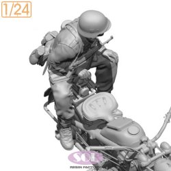 画像2: SOL MODEL[MM909]1/24 WWII ドイツ KS750用乗員＃2 後席に乗る兵士(SOL MODEL用)