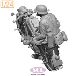 画像3: SOL MODEL[MM909]1/24 WWII ドイツ KS750用乗員＃2 後席に乗る兵士(SOL MODEL用)