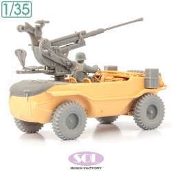 画像4: SOL MODEL[MM972]1/35 WWII ドイツ 2cm Gebirgsflak 38搭載シュビムワーゲン166型対空自走砲 コンバージョンセット ドライバー付(タミヤ用)