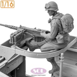 画像2: SOL MODEL[MM996]1/16 WWII アメリカ M3A1ハーフトラック機関銃手&M2 .50口径重機関銃セット