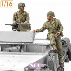 画像1: SOL MODEL[MM998]1/16 WWII アメリカ M3A1ハーフトラック乗員&M2 .50口径重機関銃セット(2体入)