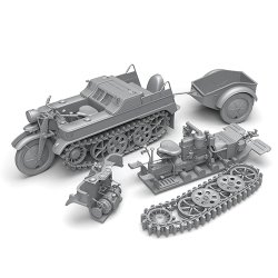 画像1: SOL MODEL[MM390]1/35 WWIIドイツSd.Kfz.2ケッテンクラートHK101 エンジン/トレーラー付(3D)