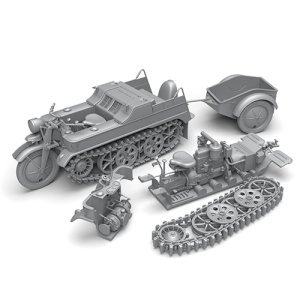 画像1: SOL MODEL[MM390]1/35 WWIIドイツSd.Kfz.2ケッテンクラートHK101 エンジン/トレーラー付(3D) (1)