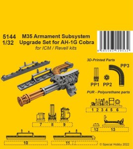 画像1: CMK[CMK5144]1/32 AH-1G コブラ用M35 20mm砲 アップグレードパーツ (ICM用) (1)