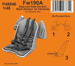 画像1: CMK[CMKP48046]1/48 Fw190A 操縦席w/防弾板 (ベルトモールド付) (エデュアルド用)