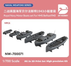 画像1: DYホビー[VICDYH700071]1/700英海軍 モーターボートセット (ベルファスト 1943年 6種11個)