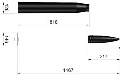 画像5: ピッグモデル[PIG1-004]1/1 8.8cm Sprgr 43 (HE) kwk.43 L71 砲弾 ティーガーII用