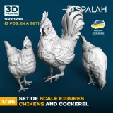 スパラッハ[SPU20235]1/35 鶏セット (3羽入)