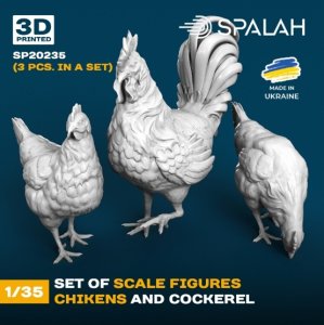 画像1: スパラッハ[SPU20235]1/35 鶏セット (3羽入) (1)