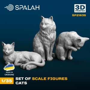 画像1: スパラッハ[SPU21635]1/35 猫セット (3匹入) (1)