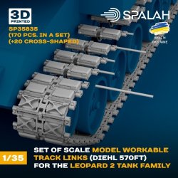 画像1: スパラッハ[SPU35835]1/35 レオパルト2系列 可動式570FT履帯セット(ゴムパッド付170個 + パッド無し20個)