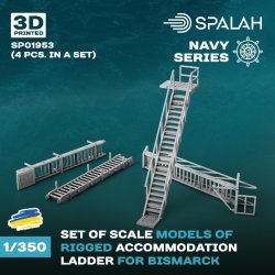 画像1: スパラッハ[SPU01953]1/350 戦艦ビスマルク用舷梯セット (4個入)