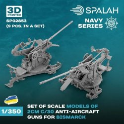 画像1: スパラッハ[SPU02853]1/350 戦艦ビスマルク用2cm C/30対空機関砲 (9基入)